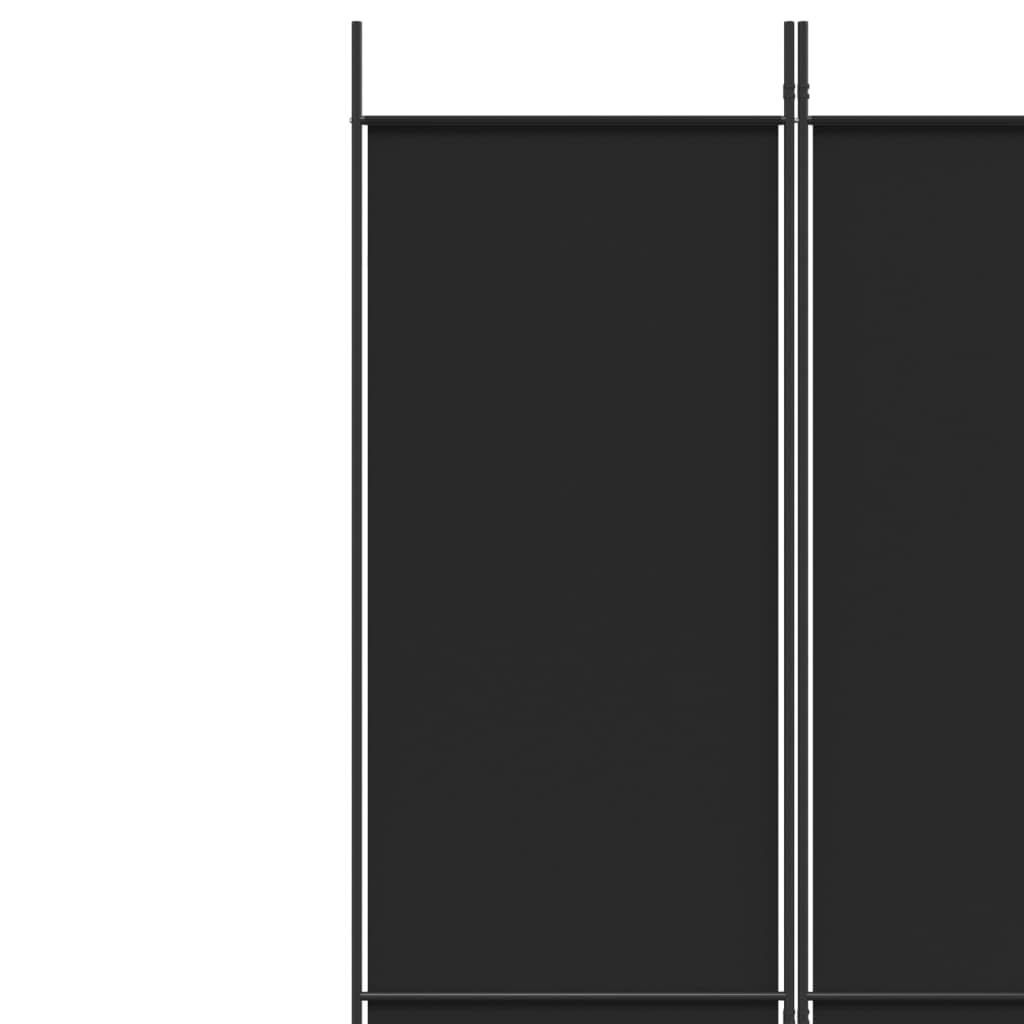 vidaXL vidaXL 5 Panel Room Divider, Folding Privacy Screen for Room Separation, Freestanding Divider Screen for Home Office, Modern Style, Black Fabric