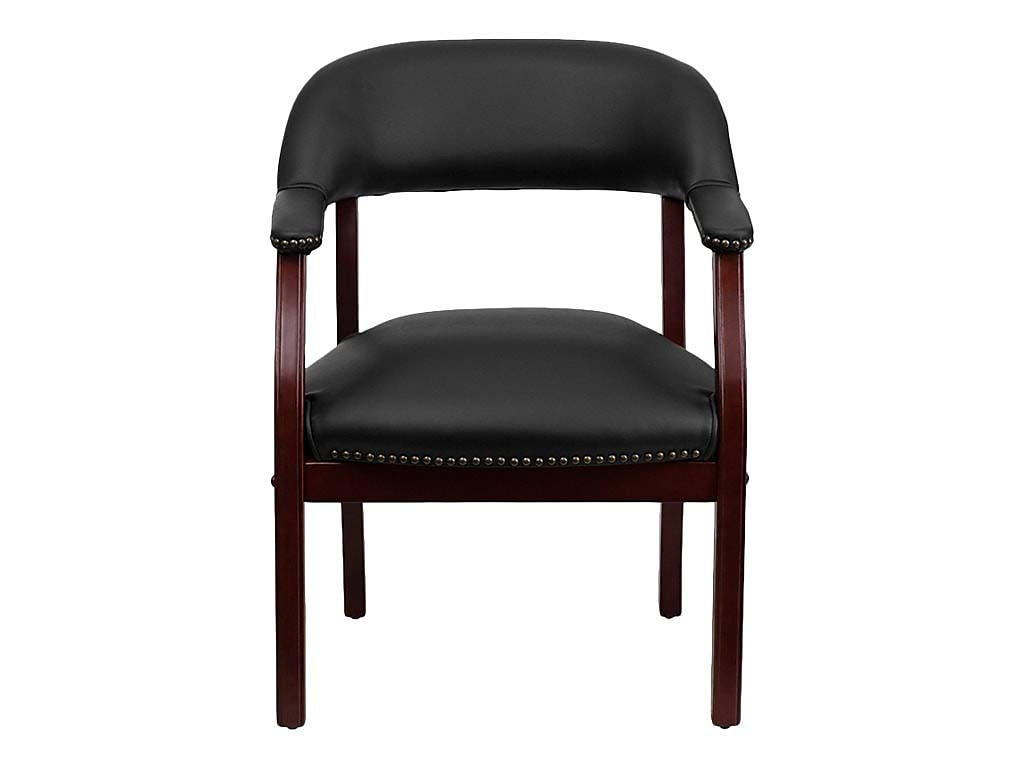 Flash Furniture Diamond Black Vinyl Luxurious Conference Chair with Accent Nail Trim