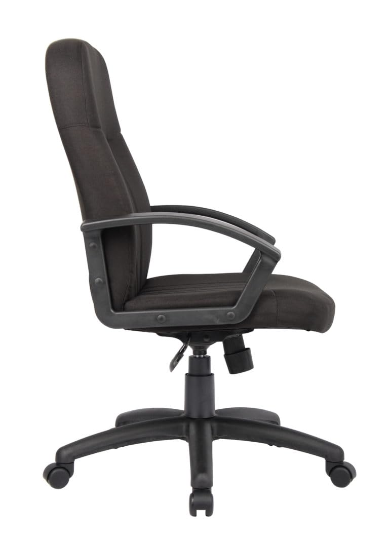 Boss Office Products Mid Back Fabric Managers Chair in Black, Black/Black (B8306-BK)