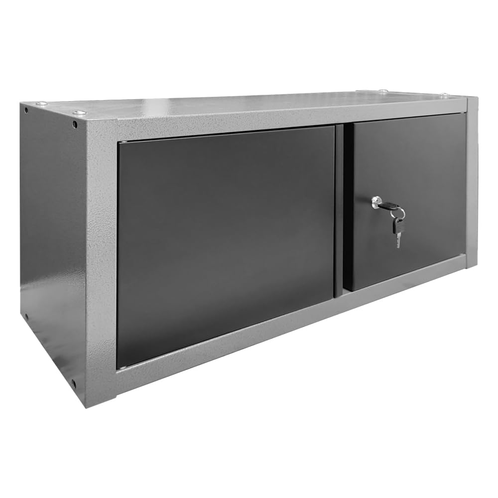 JZD Metal Wall Cabinet with Two Lockable Doors, Steel Wall Chest for Kitchen Warehouse Home Office Garage