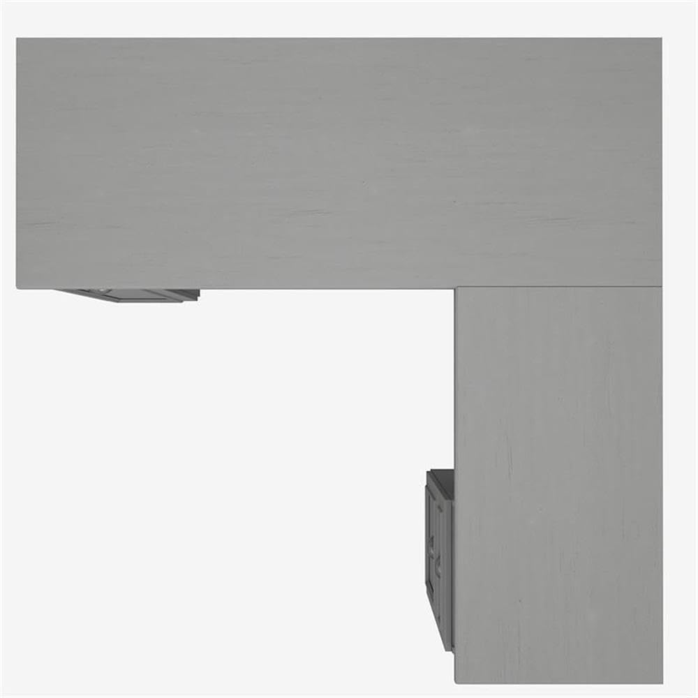 Bush Furniture L Shaped Desk with Drawers and Storage Cabinet with Charming Antique Pewter Accents | Fairview Collection Corner Computer Table for Home Office | 60Wx60Dx31H