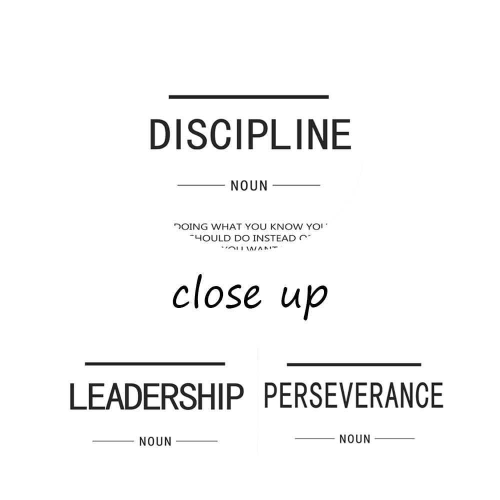 Inspirational 3 Pieces Discipline Noun Motivational Canvas Wall Art Inspirational Perseverance Leadership Noun Painting Poster Print Artwork Office Wall Decor Gym Living Room Frame[48''Wx 24''H]