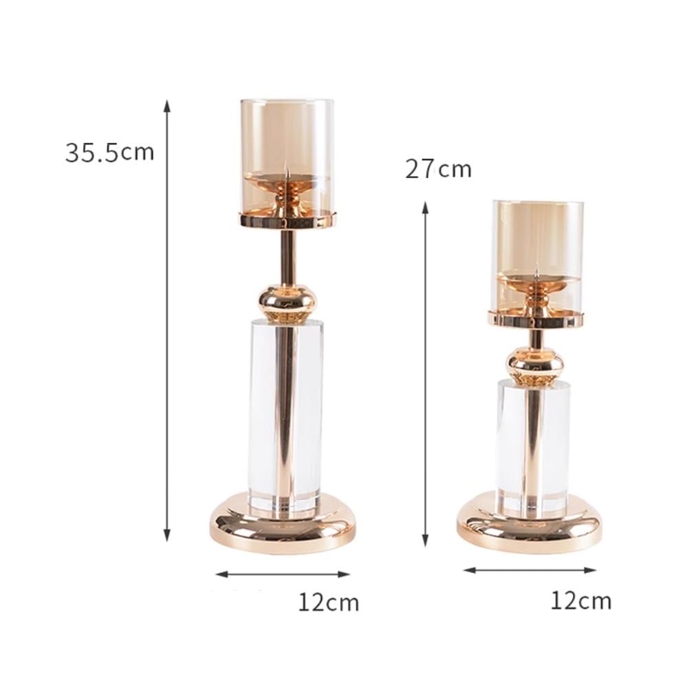 YUHUAWF Candle Holderss Light Luxury Crystal Glass Candlestick Living Room Porch Decoration Home Dining Table Candle Holder Decorative Candlestick