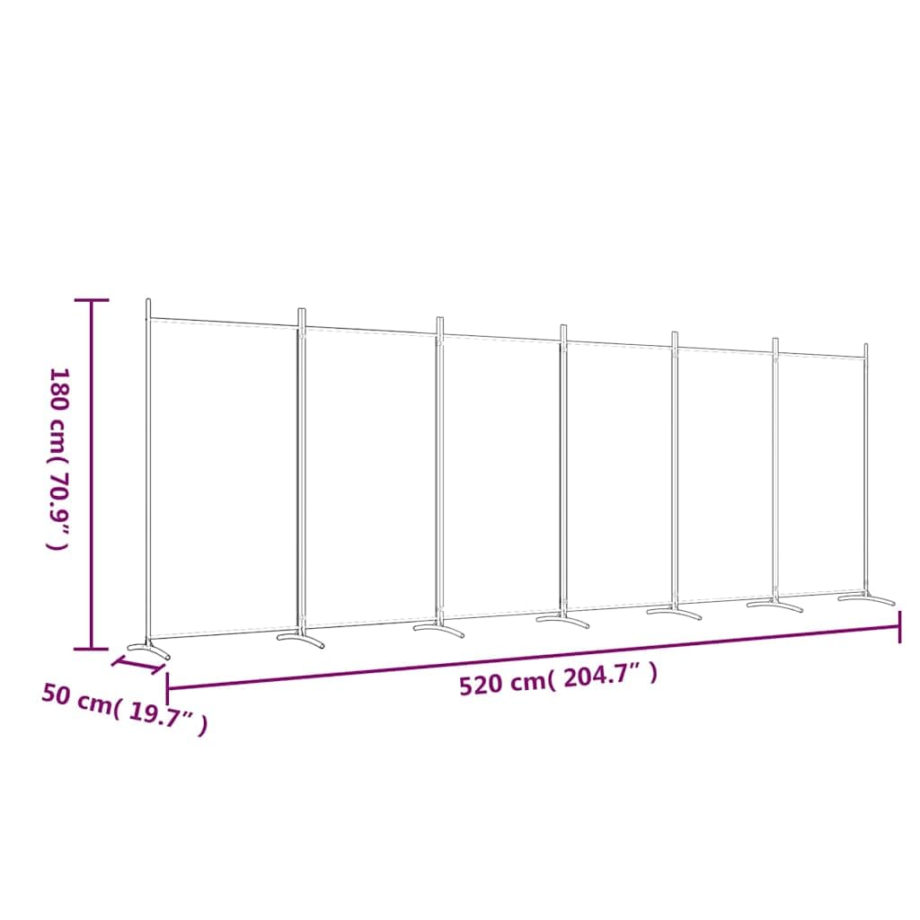 vidaXL vidaXL Room Divider, Folding Privacy Screen 6 Panel Room Divider, Freestanding Room Partition Wall Divider for Room Separation, Anthracite Fabric