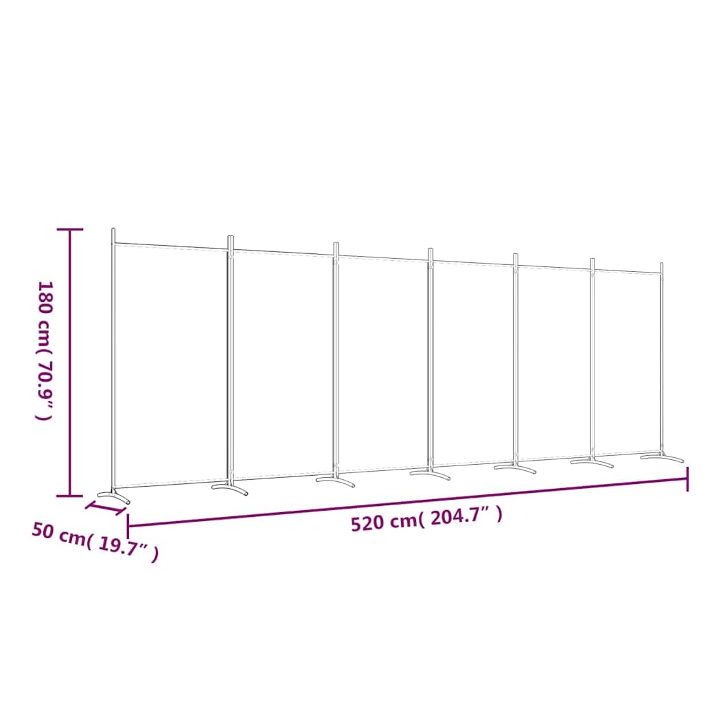 vidaXL vidaXL Room Divider, Folding Privacy Screen 6 Panel Room Divider, Freestanding Room Partition Wall Divider for Room Separation, Black Fabric
