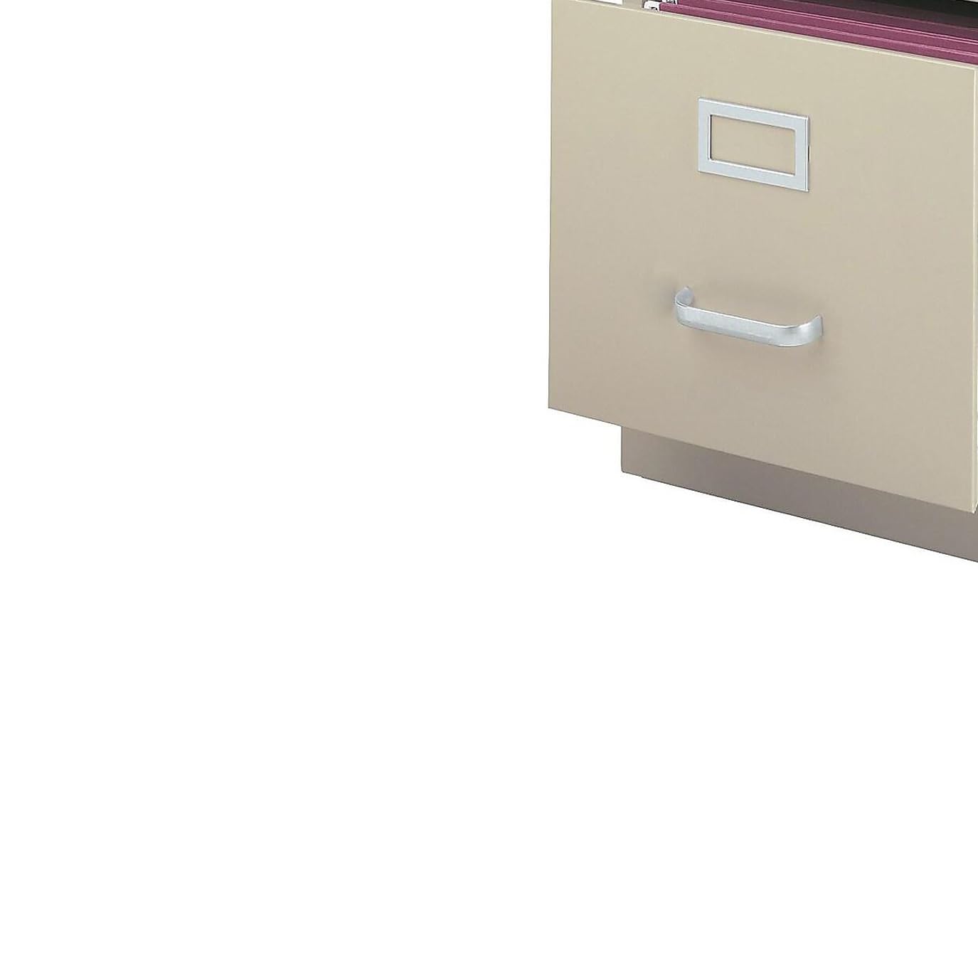 Staples 2-Drawer Vertical File Cabinet, Letter Size Documents, Lockable, 26.5" D x 15" W x 28.39" H, Putty/Beige