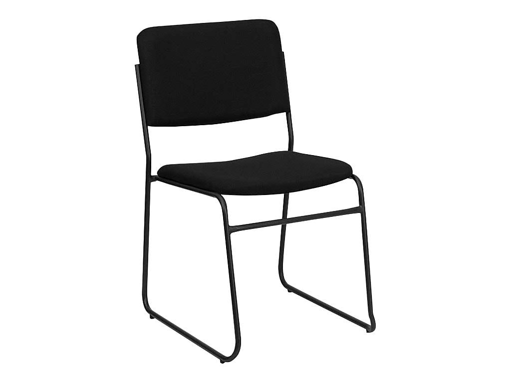 Flash Furniture HERCULES Series 500 lb. Capacity High Density Black Fabric Stacking Chair with Sled Base