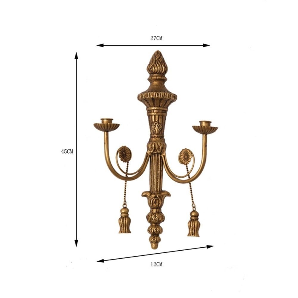 YUHUAWF Candle Holderss Retro Wall Decoration Candlestick Home Living Room Light Luxury Old Iron Candle Holder Decorative Candlestick