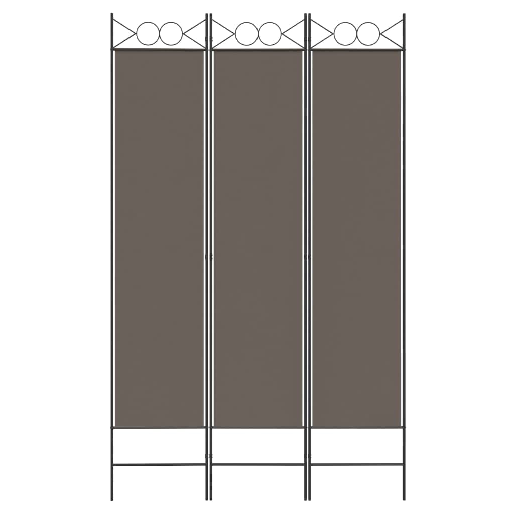 3-Panel Fabric Room Divider Anthracite 47.2x86.6 Inches Privacy Screen Partition, Foldable Room Separator for Bedroom, Blocks Sunlight, Breathable Durable Material