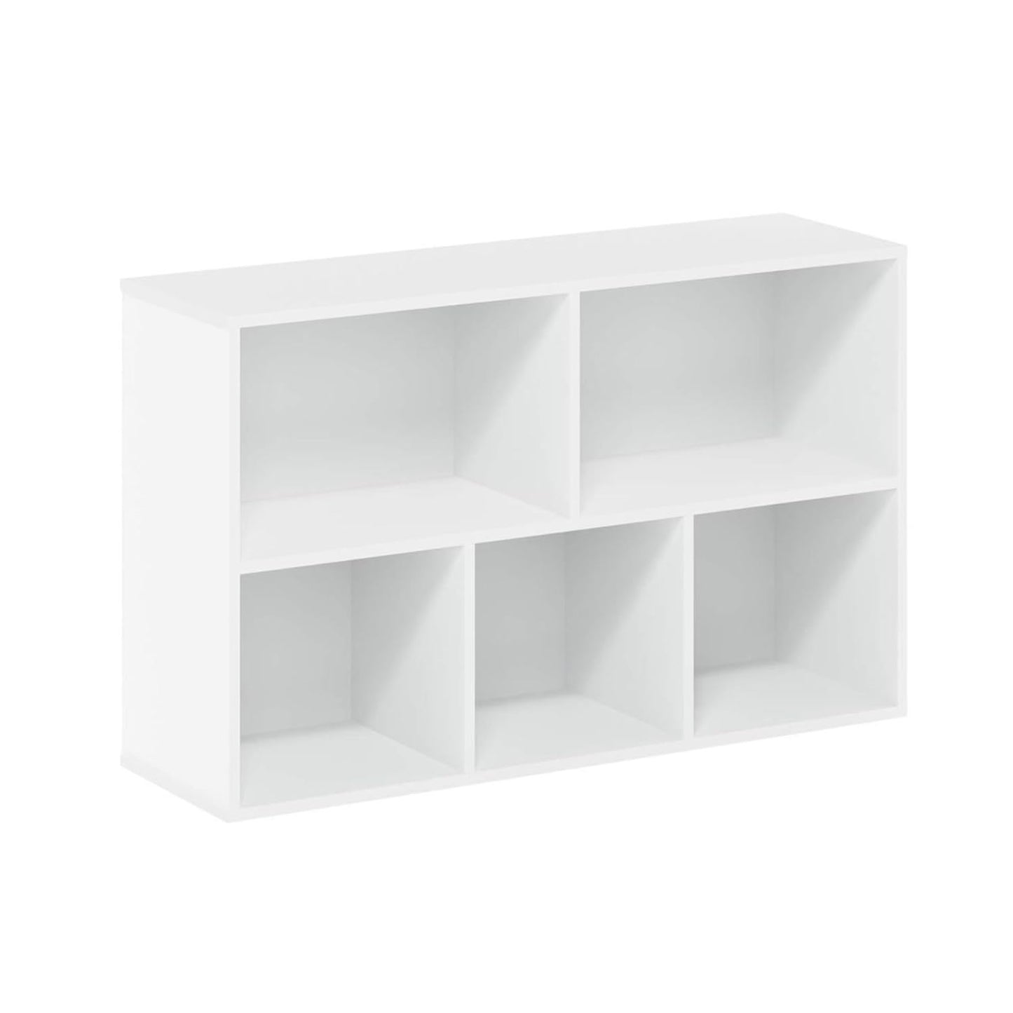 NewBeth Wooden 5 Cube Storage Organizer with Closed Back Panel,White Cube Shelf Heavy Duty Cubby Storage Organizers with Compartments for Living,Display Shelf,Bookshelf,Storage Furniture