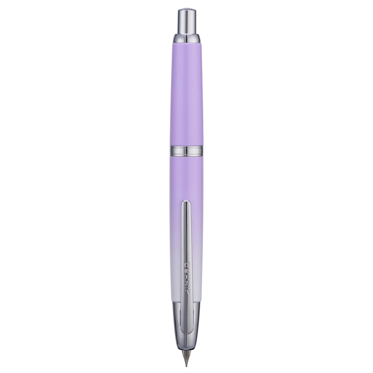 Jinhao 10 Press Fountain Pen with Box, Gradient Light Purple Retractable Extra Fine Nib with Ink Converter Set (Silver Clip)
