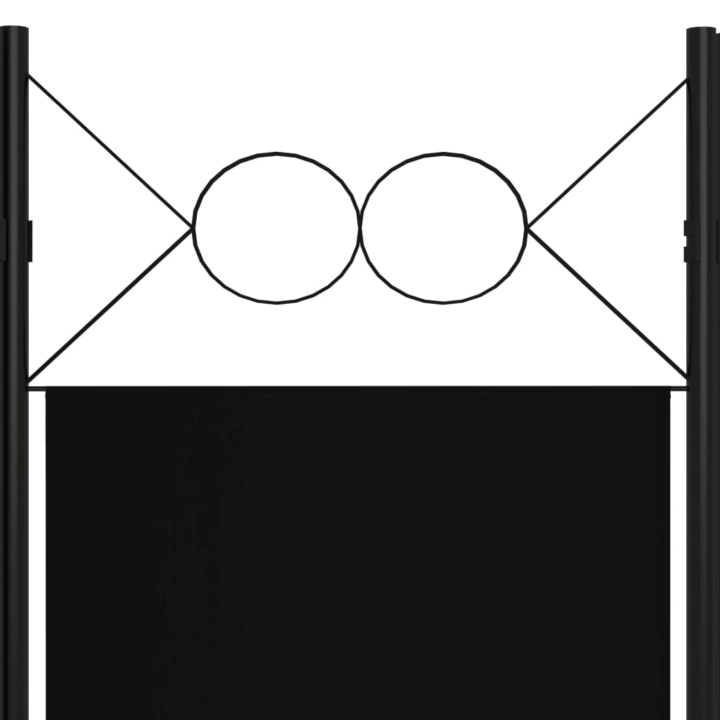 vidaXL vidaXL Room Divider, 5 Panel Folding Privacy Screen for Room Separation, Freestanding Room Divider for Office, Industrial Modern Style, Black
