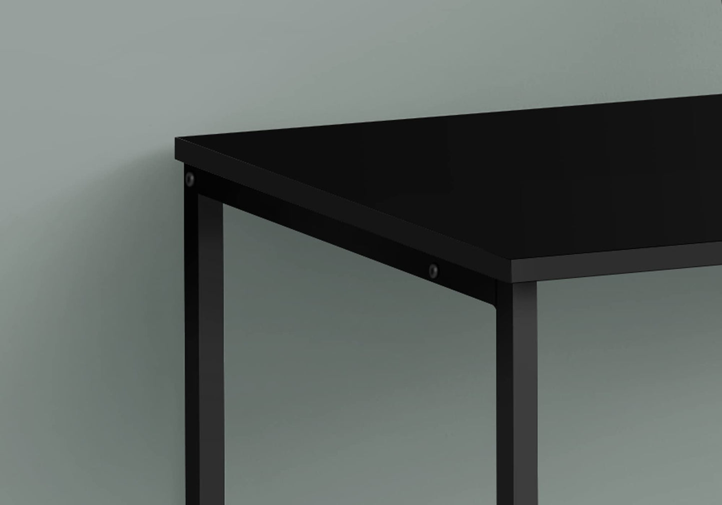 Monarch Specialties 7776 Computer Desk, Home Office, Laptop, Left, Right Set-up, Storage Drawers, Work, Metal, Laminate, Contemporary, Modern Desk-40 L Black Black, 40" L x 19" W x 30" H