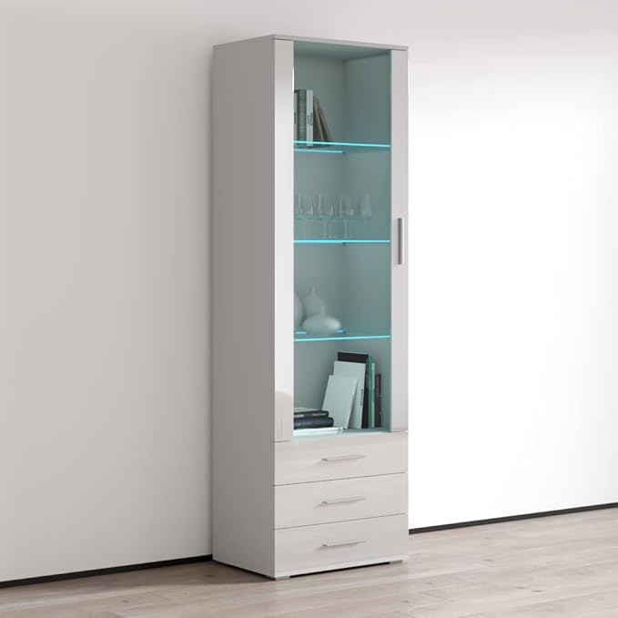 Meble Furniture Soho S1 1D3S Modern Freestanding Bookcase — 16-Color