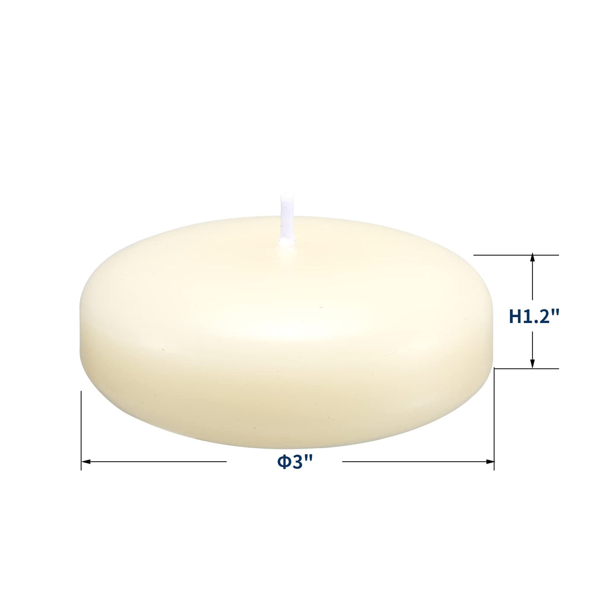 qinxiang 24 Pack Floating Candles, 3” Ivory Unscented Dripless Wax Burning Candles, for Cylinder Vases, Weddings, Party and Holiday …