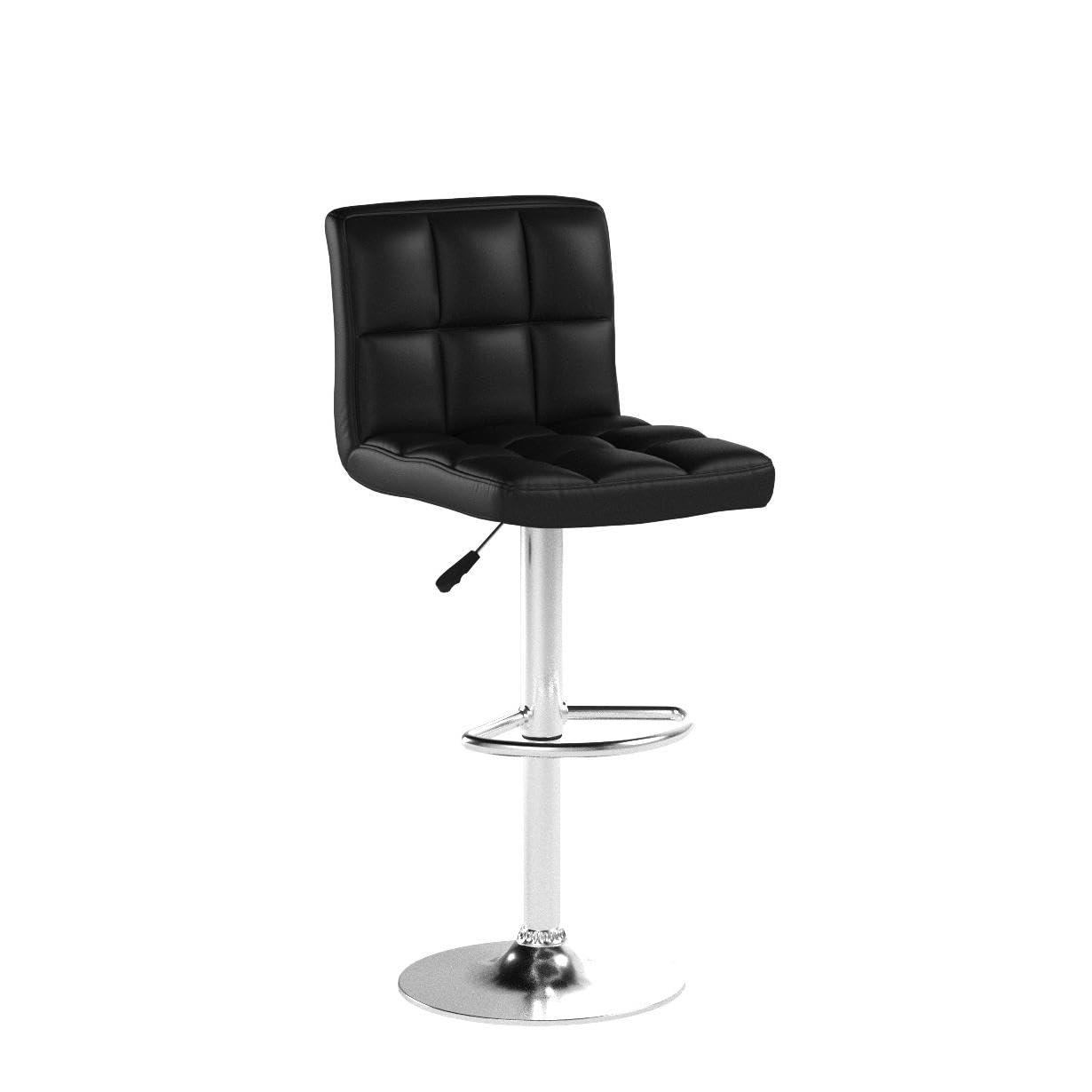 BestOffice Bar Stools Set of 2, Adjustable PU Leather Swivel Barstools, Modern Counter Stools with Back and Footrest, Counter Height Barstools for Bar, Kitchen and Dining Room