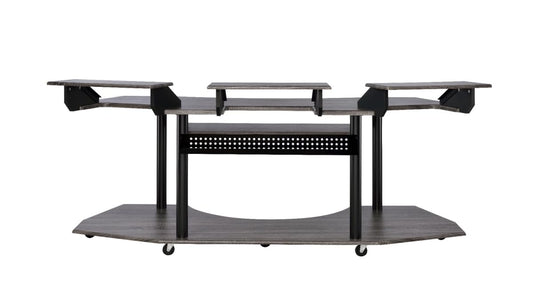 83 in. Unique Computer Desk Black