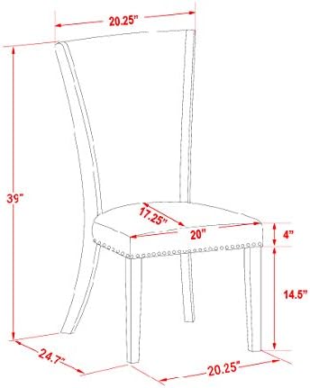 East West Furniture VEP3T47 Verona Modern Parson Chairs