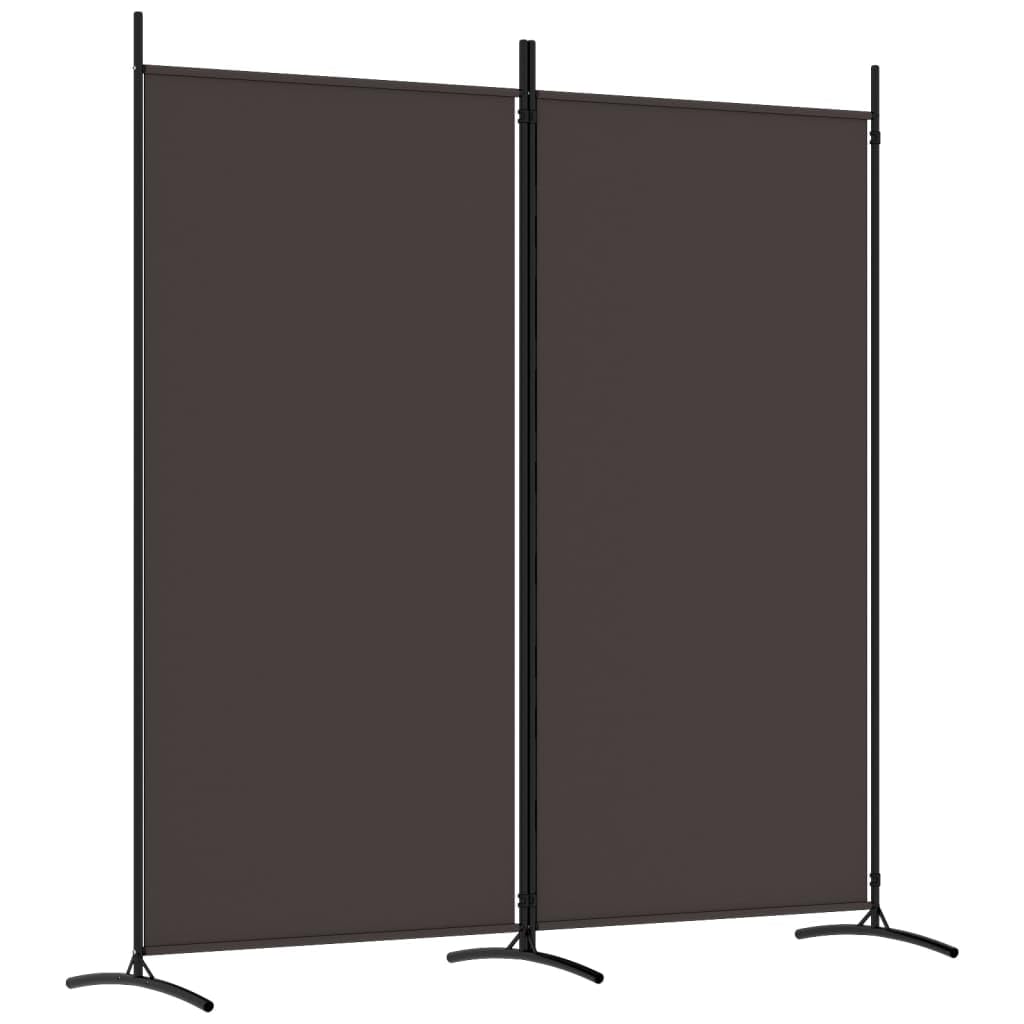 vidaXL vidaXL Room Divider, Folding Privacy Screen 2 Panel Room Divider, Freestanding Room Partition Wall Divider for Room Separation, Brown Fabric