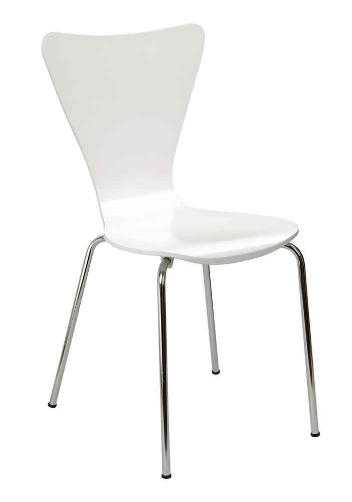 Legaré Furniture Modern Ergonomic Bent Plywood Chair for the Home, Office, or Work Space, White