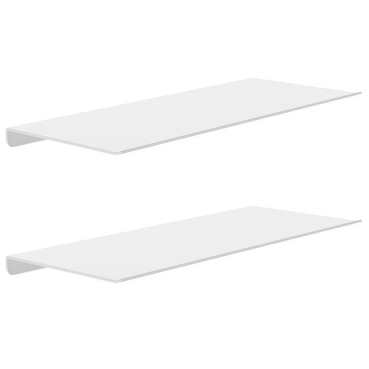 MKO 12" Floating Shelves for Wall, Small Metal Wall Mounted Shelf for Bathroom, Bedroom, Living Room, Kitchen, Little Hanging Shelves for Books/Storage/Room Decor 2 Packs, White