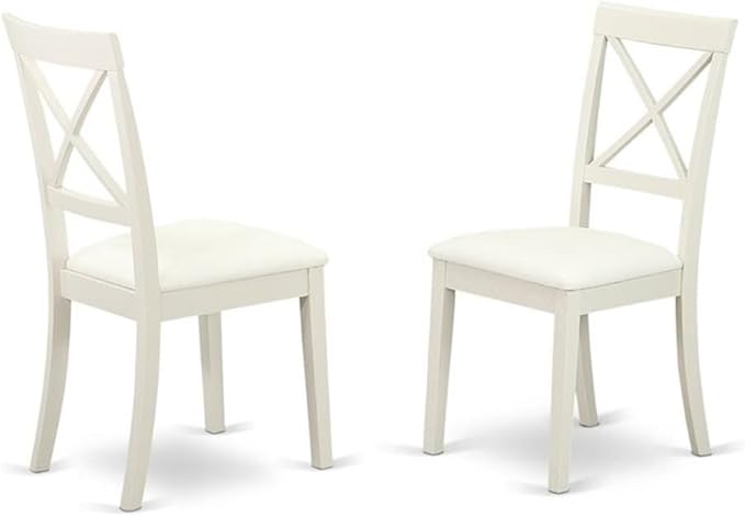 East West Furniture BOC-WHI-LC Boston Dinette Chairs