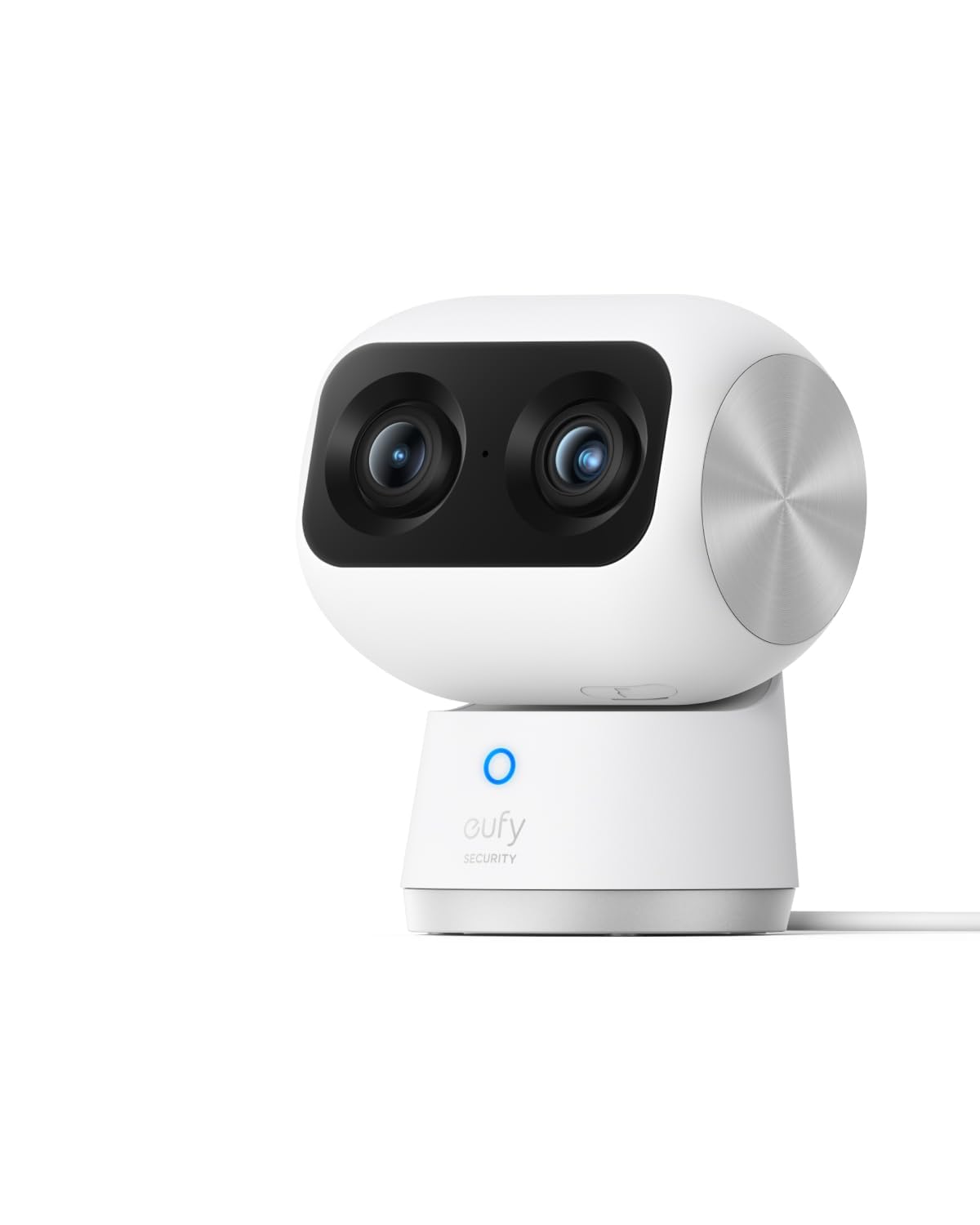 eufy Security 4K Indoor Cam S350, No Subscription, Dual Cameras, 8× Zoom, 360° Coverage, Works as a Pet Camera, Nanny/Senior/Baby Monitor, AI Auto-Tracking, Human/Pet/Cry Detection, 2.4/5 GHz Wi-Fi