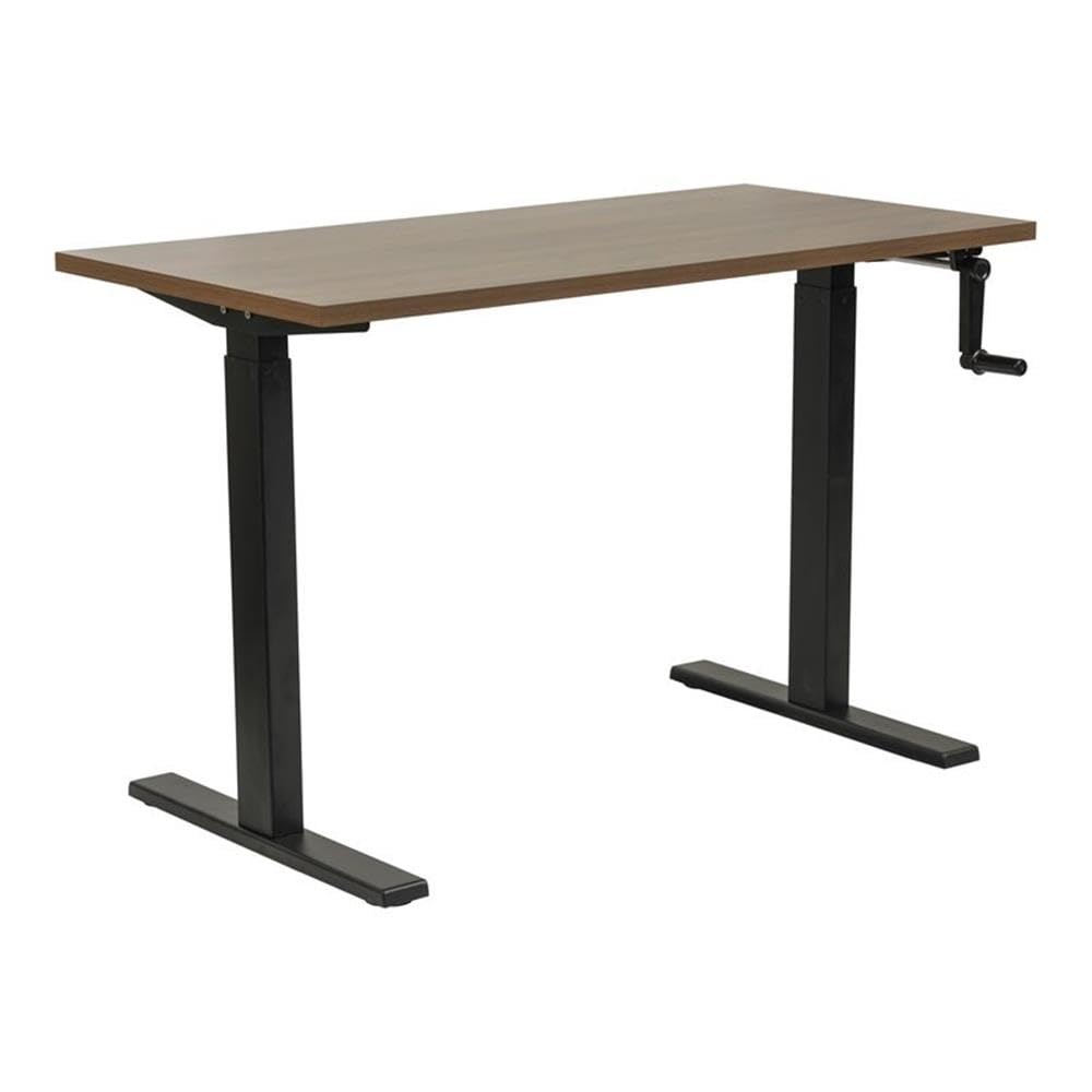 OS Home and Office Furniture 47.25" Wood Adjustable Height Desk in Danish Walnut