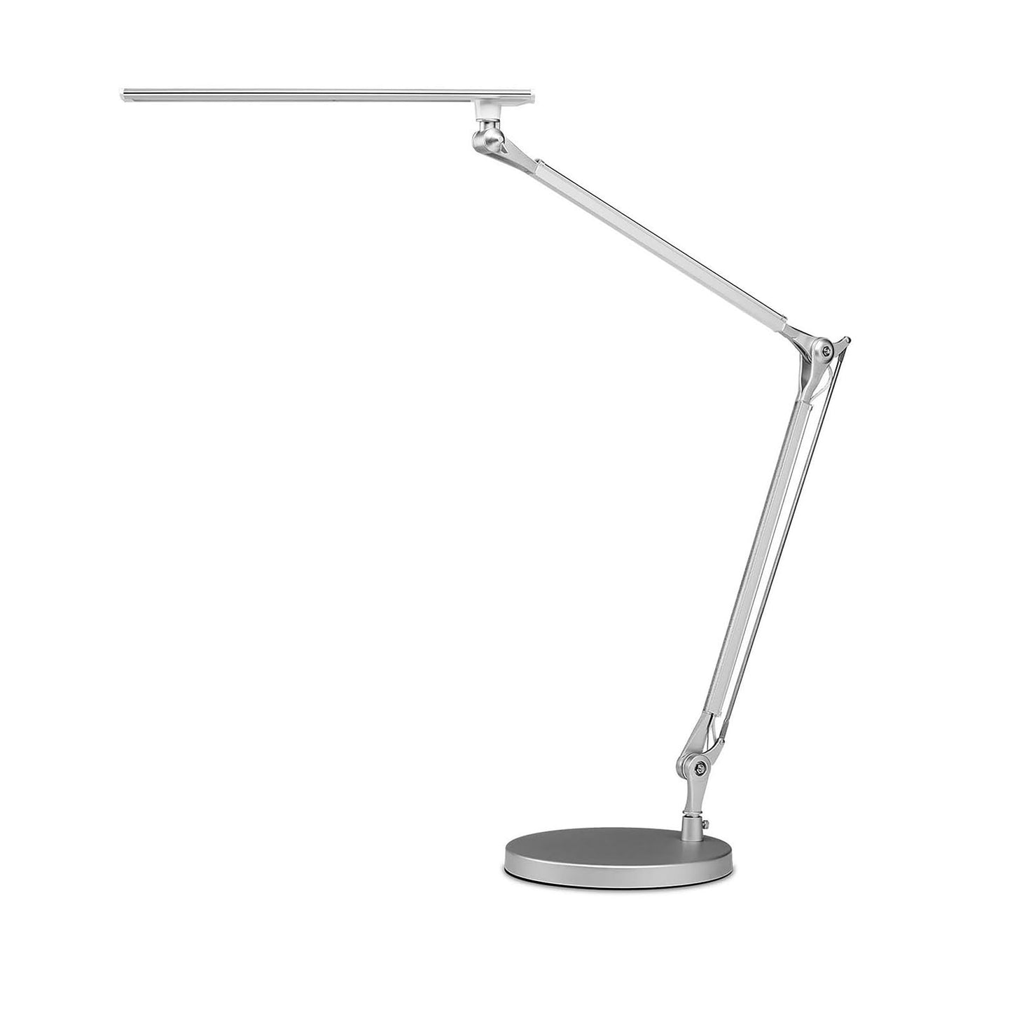 UPLIFT DESK E7 LED Desk Lamp – Adjustable 3 Color Modes, Dimmable Home Office Desk Light for Standing Desk, Dual Monitors, Aluminum Task Lamp (Silver Lamp, Silver Base)