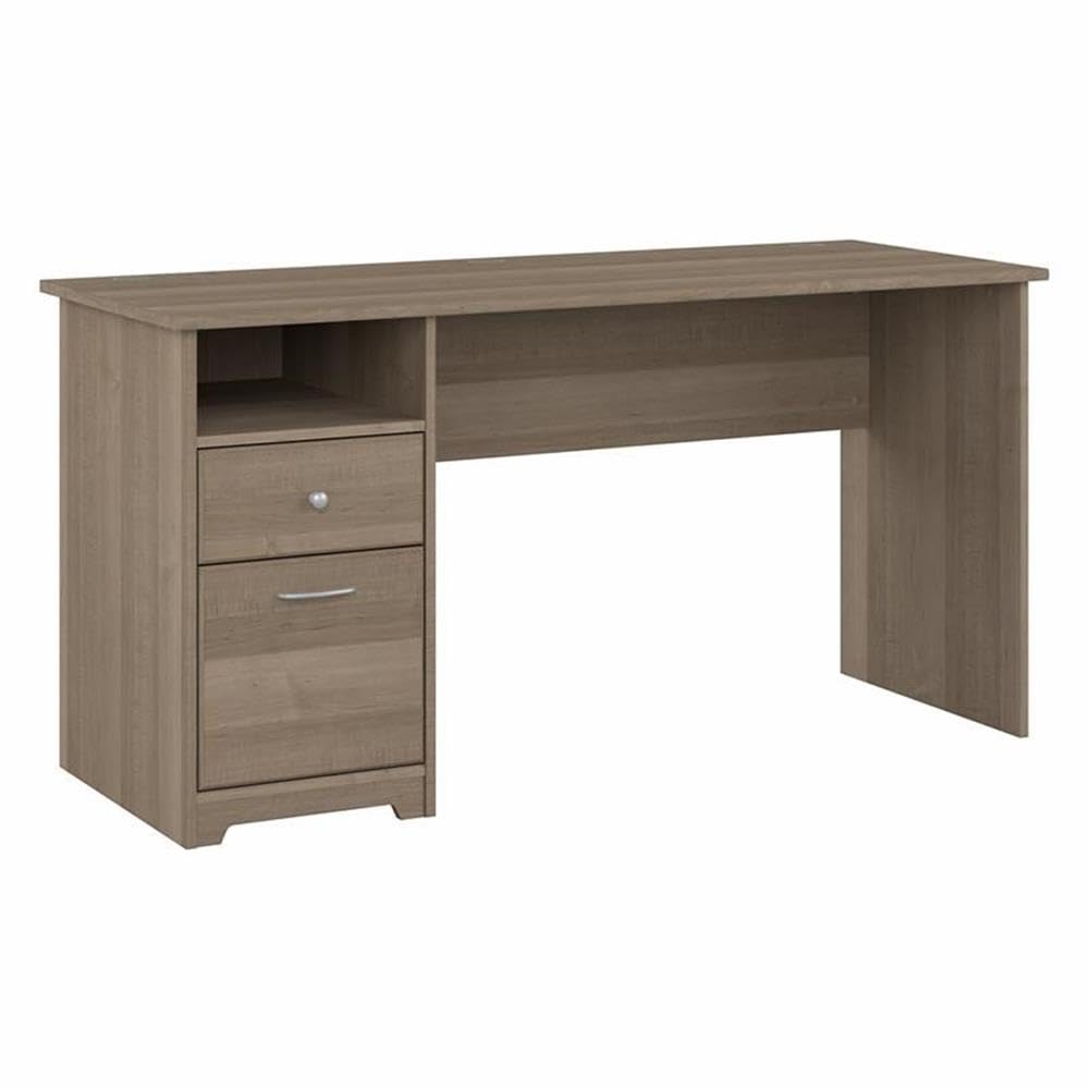 Bush Home Cabot 60W Computer Desk with Drawers in Ash Gray, Workstation and File Storage, Desktop with Organization Solutions for Home Office