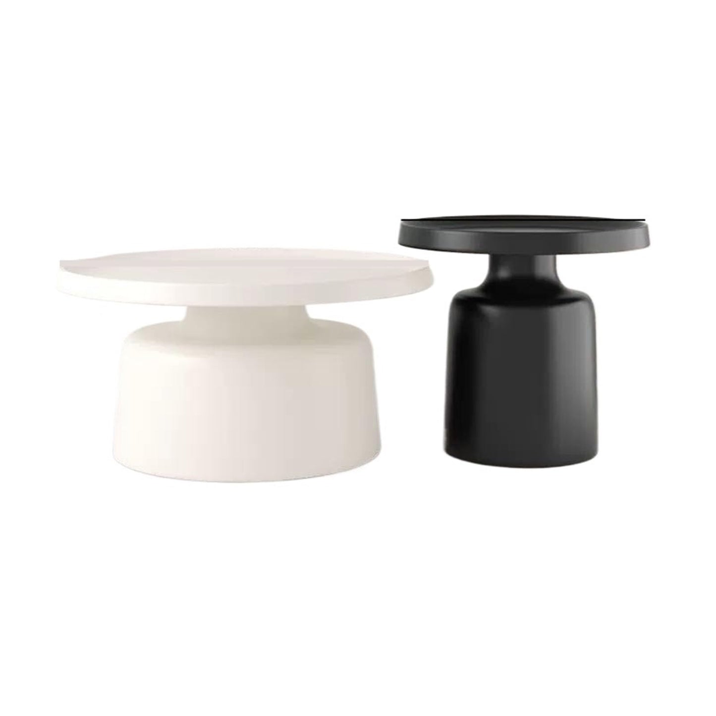 Zxarunas us Wide Solid End Coffee Table in Black, Handcrafted Boho-Style Accent Table for Living, Bedroom Or Home Office Coffee Table(W-Balck,Plástico)