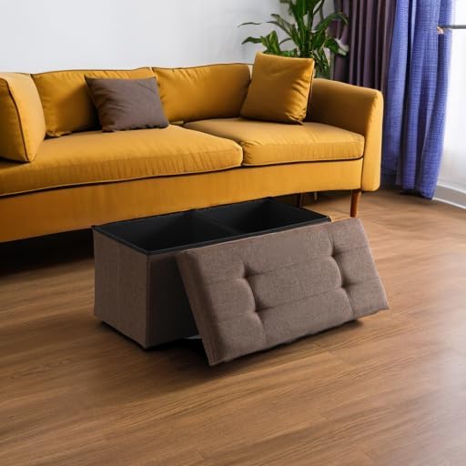 Storage Ottoman Bench Foldable Seat Footrest Shoe Bench End of Bed Storage