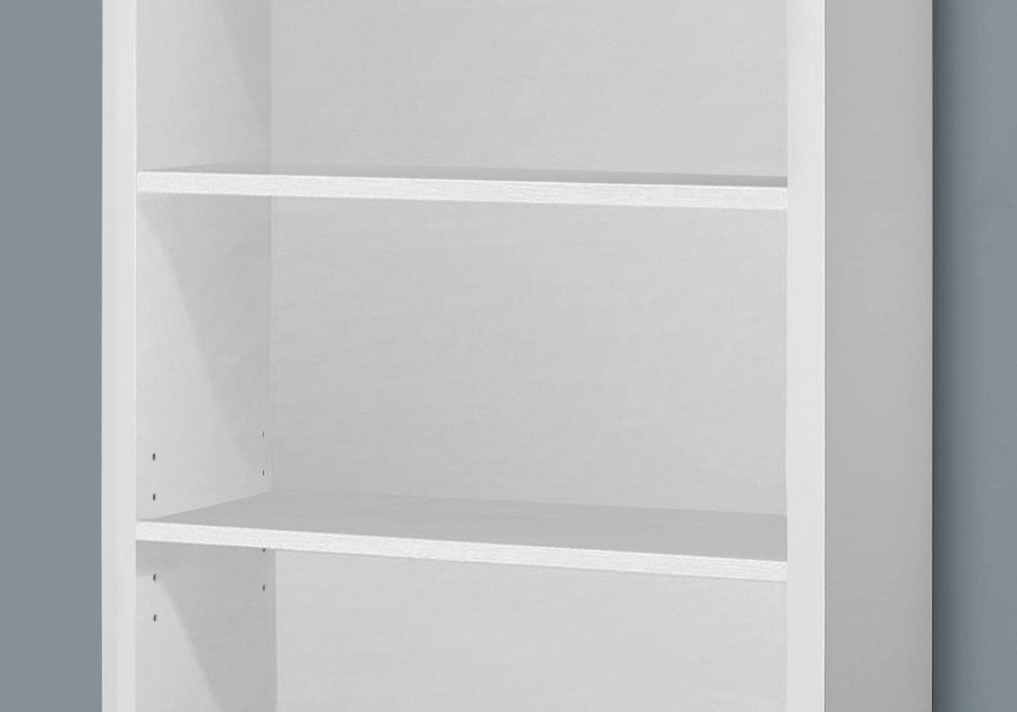 Monarch Specialties I 7059 Bookshelf, Bookcase, Etagere, 5 Tier, 48"H, Office, Bedroom, Laminate, White, Contemporary, Modern
