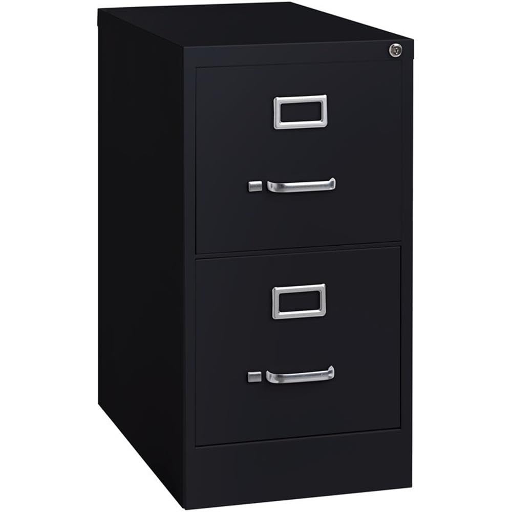 Lorell LLR42291 2-Drawer Vertical File, 15" x 22" x 28, Black