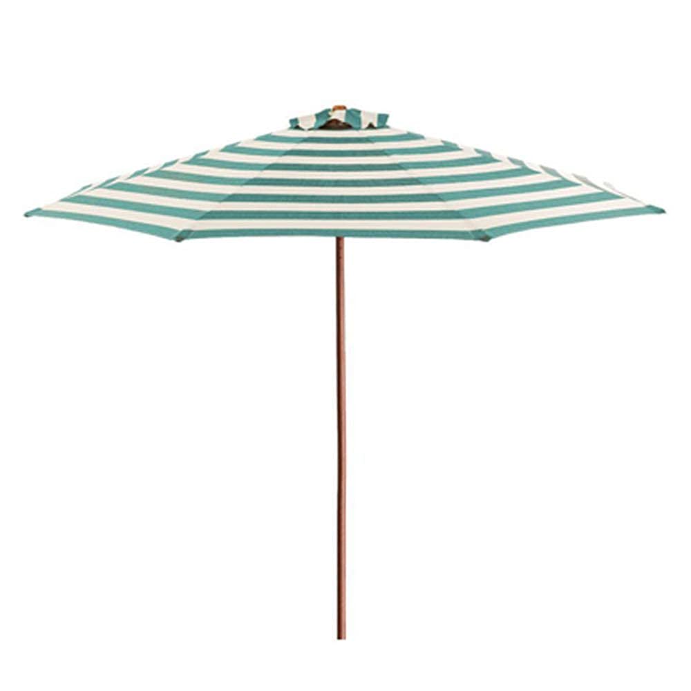 LSLYTQ 2.7M Striped Patio, Outdoor Umbrella Patio Market Table Umbrella, Solid Wooden Pole, 8 Ribs,Outdoor Sun Shade For Garden, Lawn, Deck, Backyard&Pool good