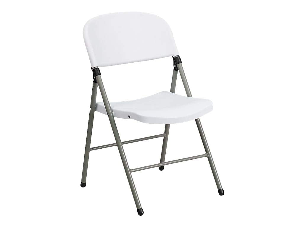 Flash Furniture Hercules Series Plastic Folding Event Chairs with Textured Seats, Lightweight Plastic Folding Chairs, Set of 6, White