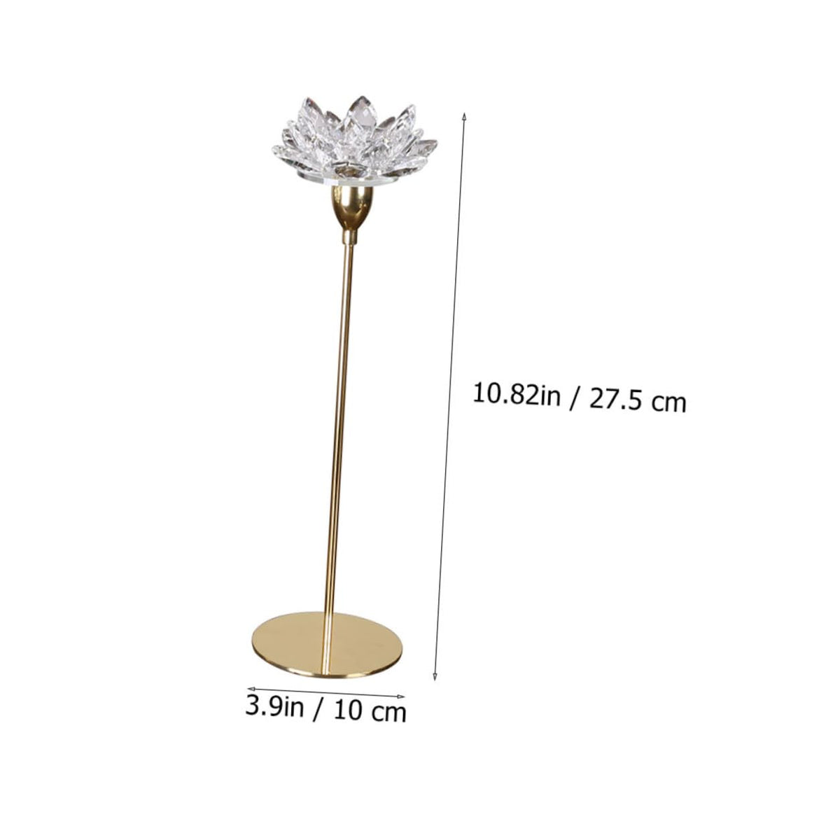 COHEALI Crystal Lotus Metal Candlestick Holder Small Gold Decorative Candle Stand for Wedding and Candlelight Dinner Home Décor