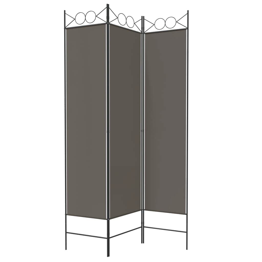 3-Panel Fabric Room Divider Anthracite 47.2x86.6 Inches Privacy Screen Partition, Foldable Room Separator for Bedroom, Blocks Sunlight, Breathable Durable Material