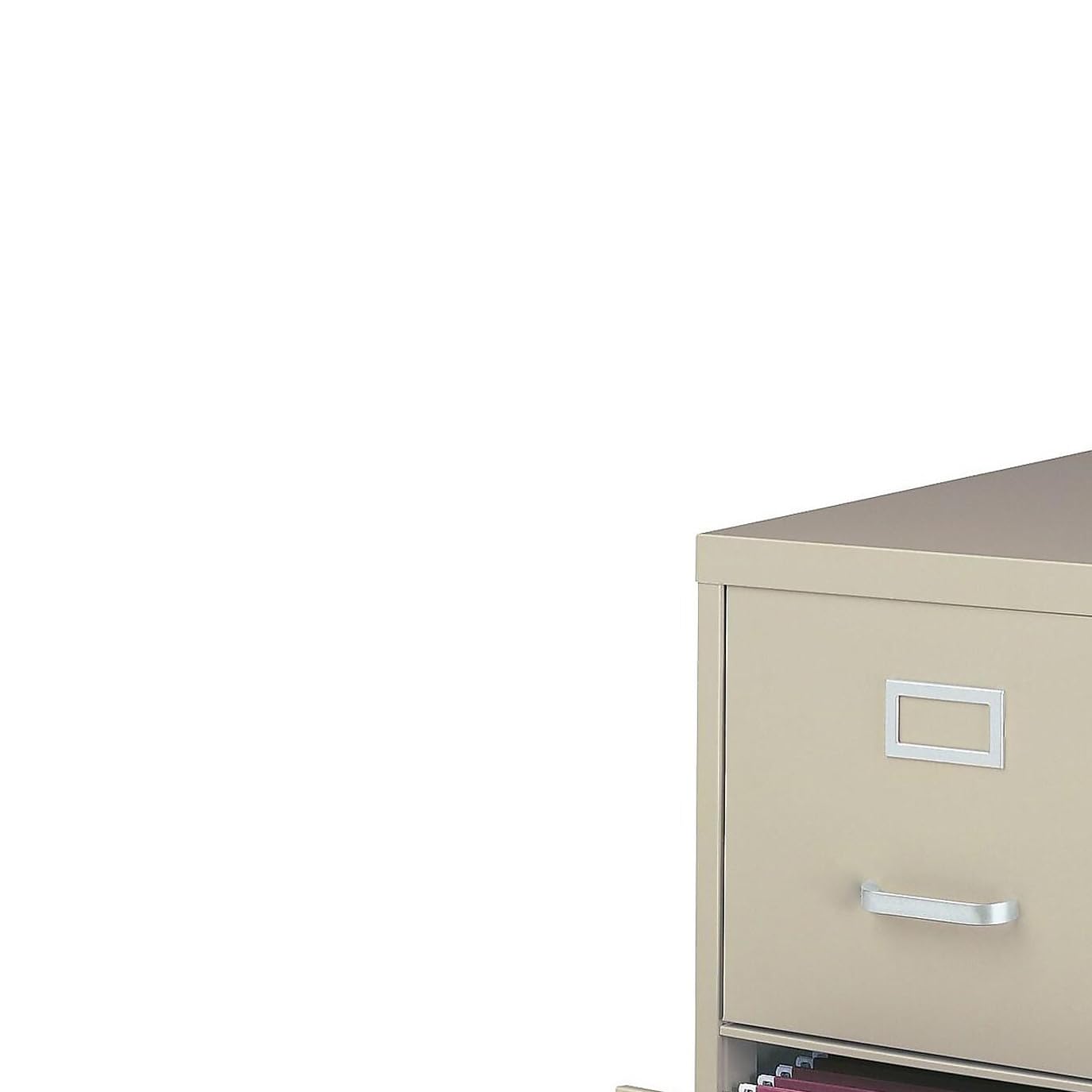 Staples 2-Drawer Vertical File Cabinet, Letter Size Documents, Lockable, 26.5" D x 15" W x 28.39" H, Putty/Beige