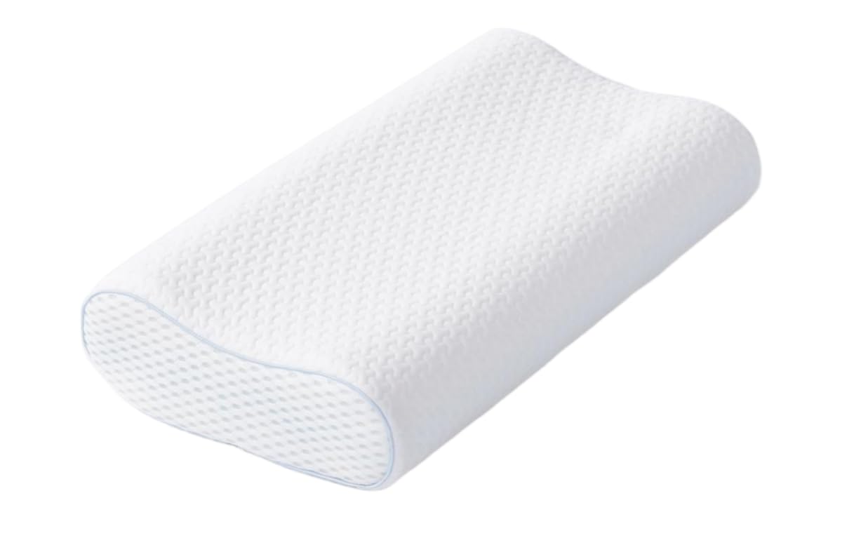 EGOHOME Adjustable Contour Memory Foam Pillow for Side & Back Sleepers, Ergonomic Wave Bed Pillow with 3-Layer Adjustable Height, Neck & Shoulder Support, Breathable Removable Cover, Standard Size