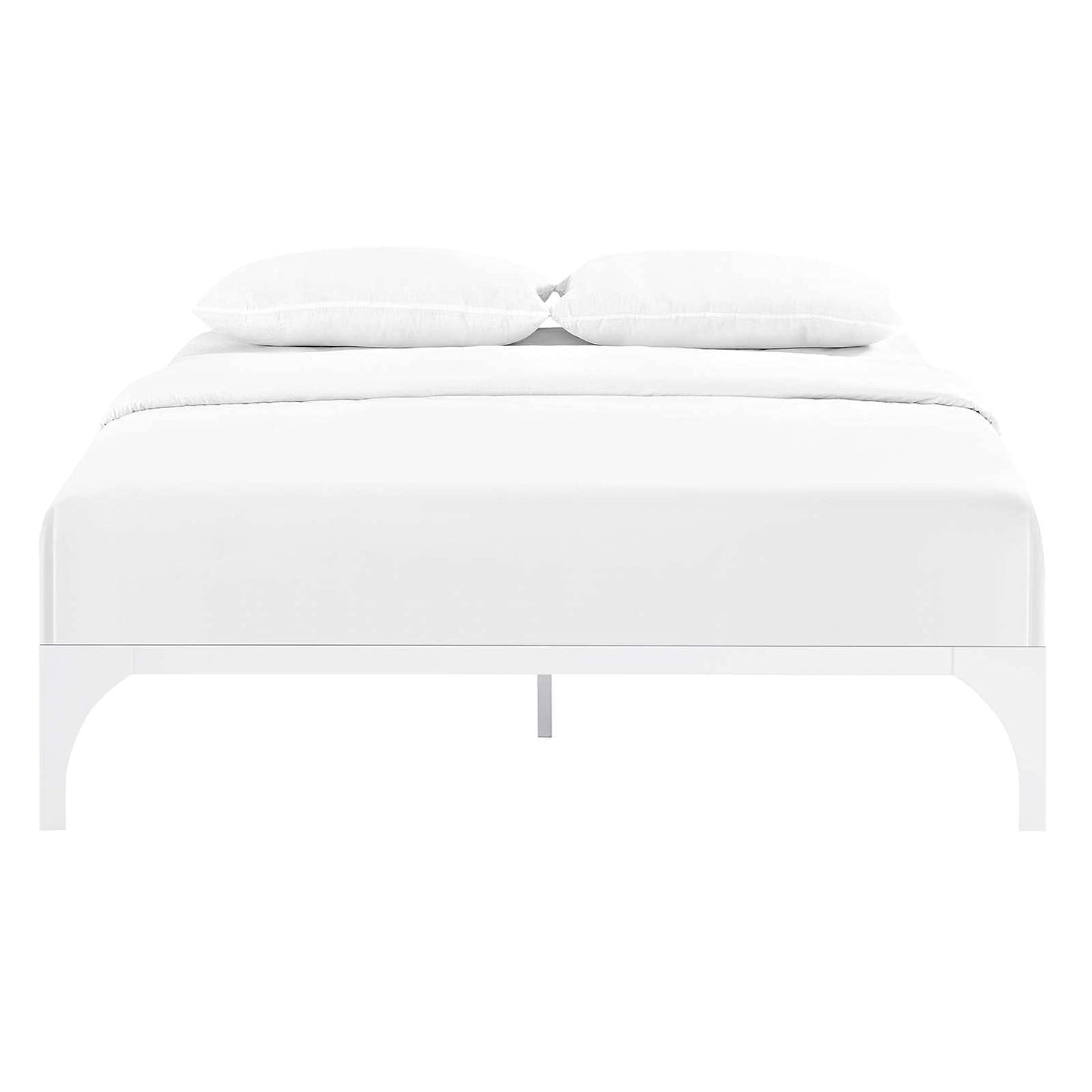 Modway Ollie Steel Modern Full Platform Bed Frame Mattress Foundation with Slat Support in White