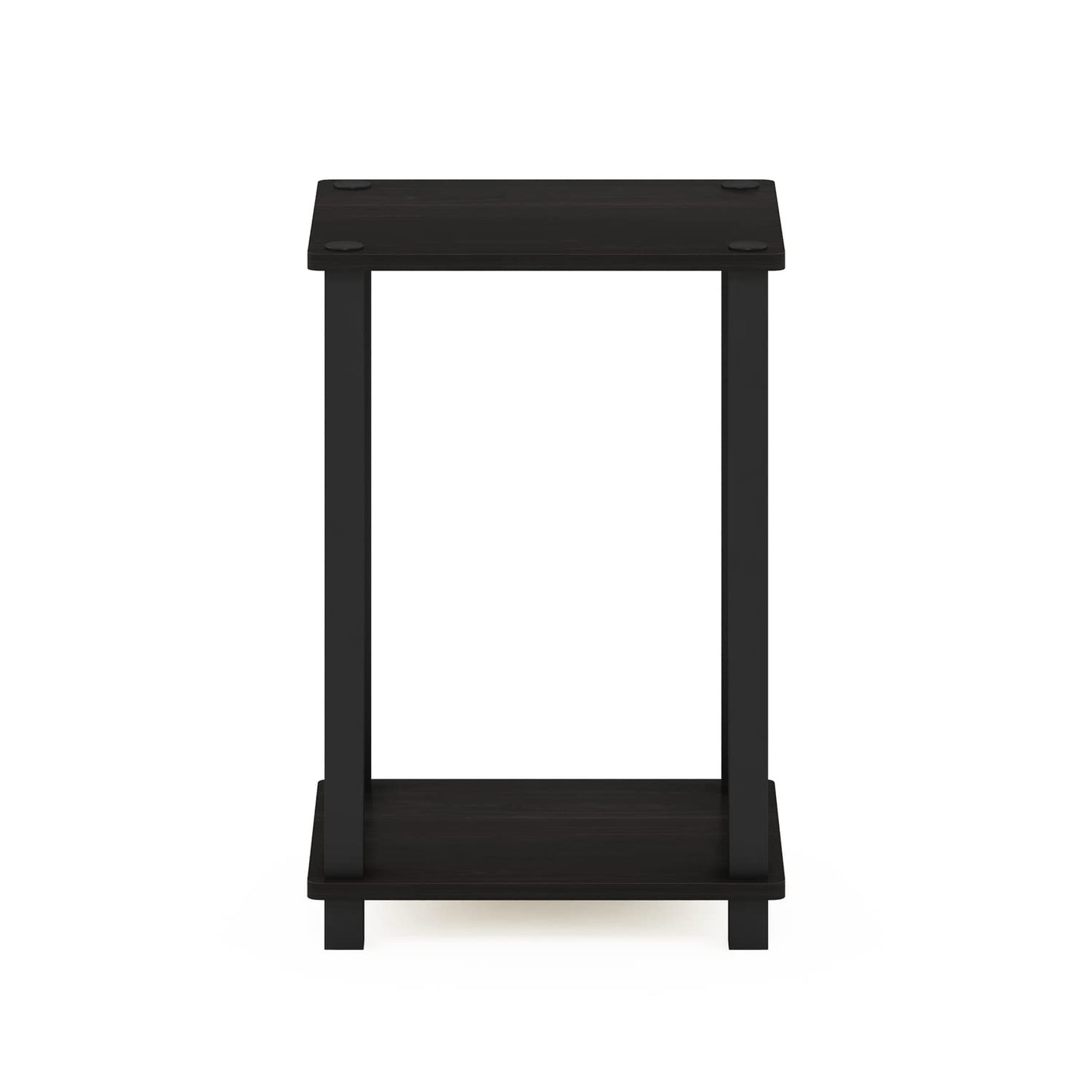 Furinno Simplistic Night Stand, 2-Tier Compact Nightstand with Open Shelf, Toolless Small Bedside Table, End Table, Side Table, for Bedroom, Closet, Dorm, Black Espresso