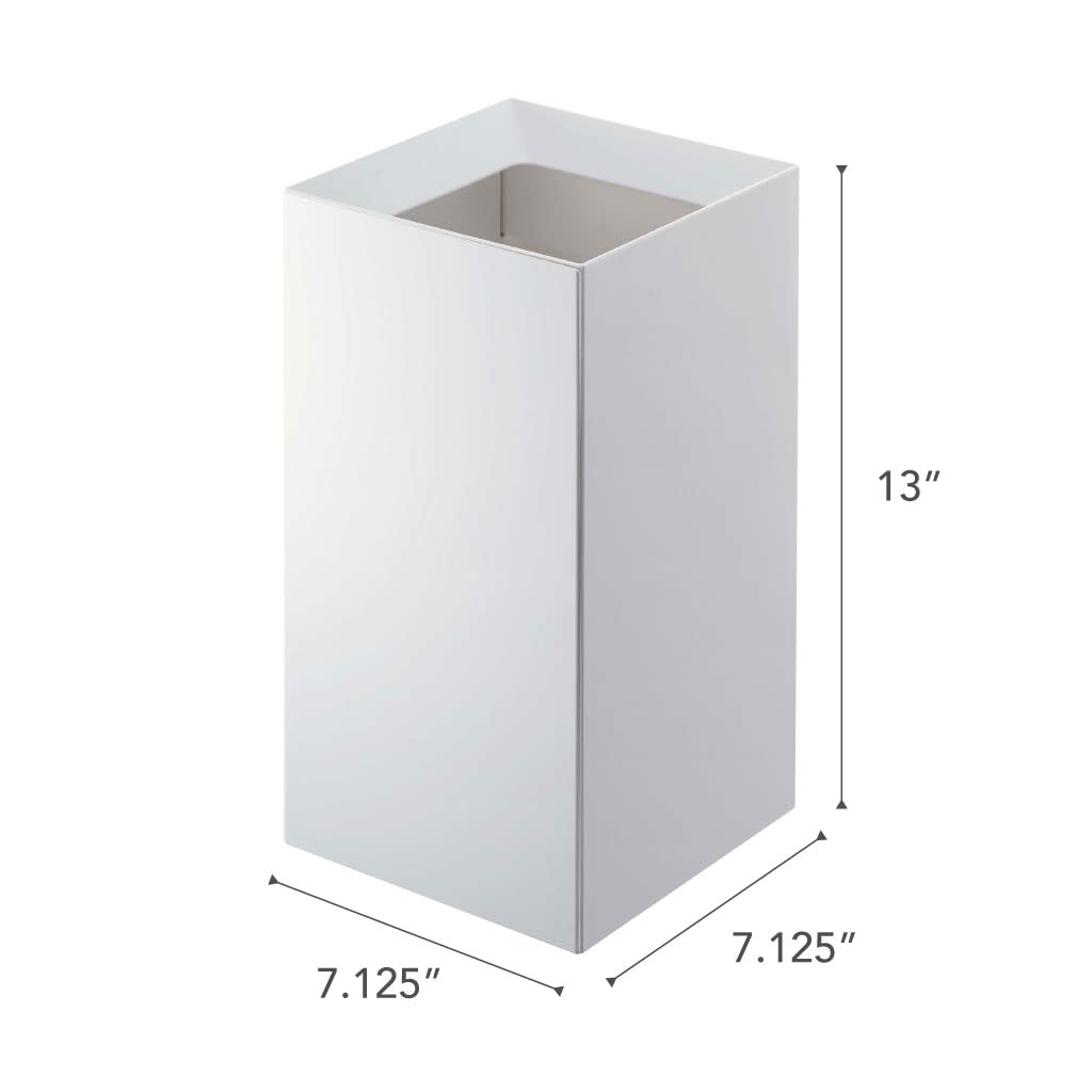 YAMAZAKI Home Tower Trash Can - Modern Garbage Waste Basket with Handle for Kitchen Bedroom Bathroom Office - Short - Abs Plastic - 2.4 Gallons, 9 Liters