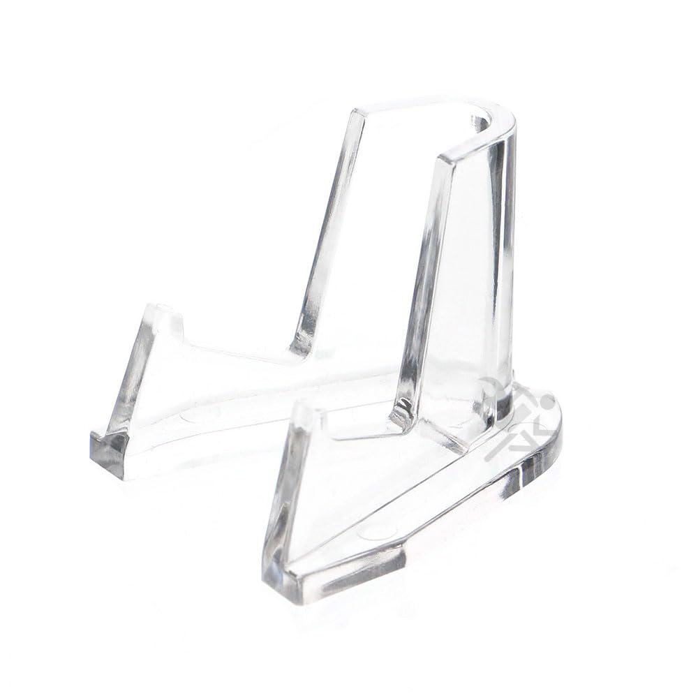 OnFireGuy 10pcs Clear Display Easels | Pocket Watch Stand Lighter Display & Pocket Knife Display Stand Deluxe Easels 1/2” Shelf