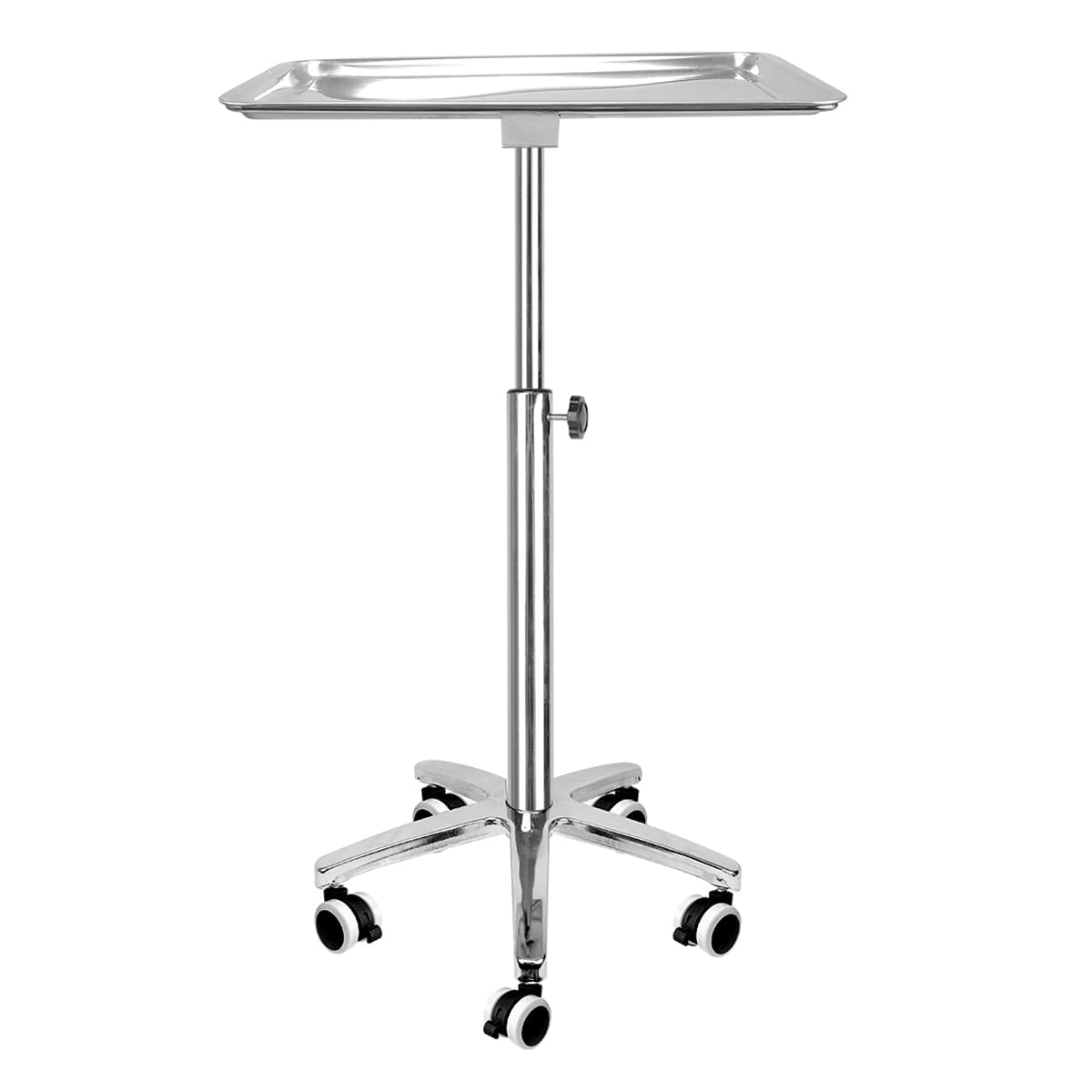 Konmee Premium Extra Large Salon Tray Medical Tray Mayo Stand with Brake Wheels