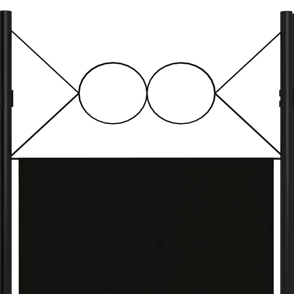 vidaXL vidaXL Room Divider, 5 Panel Folding Privacy Screen for Room Separation, Freestanding Room Divider for Office, Industrial Modern Style, Black