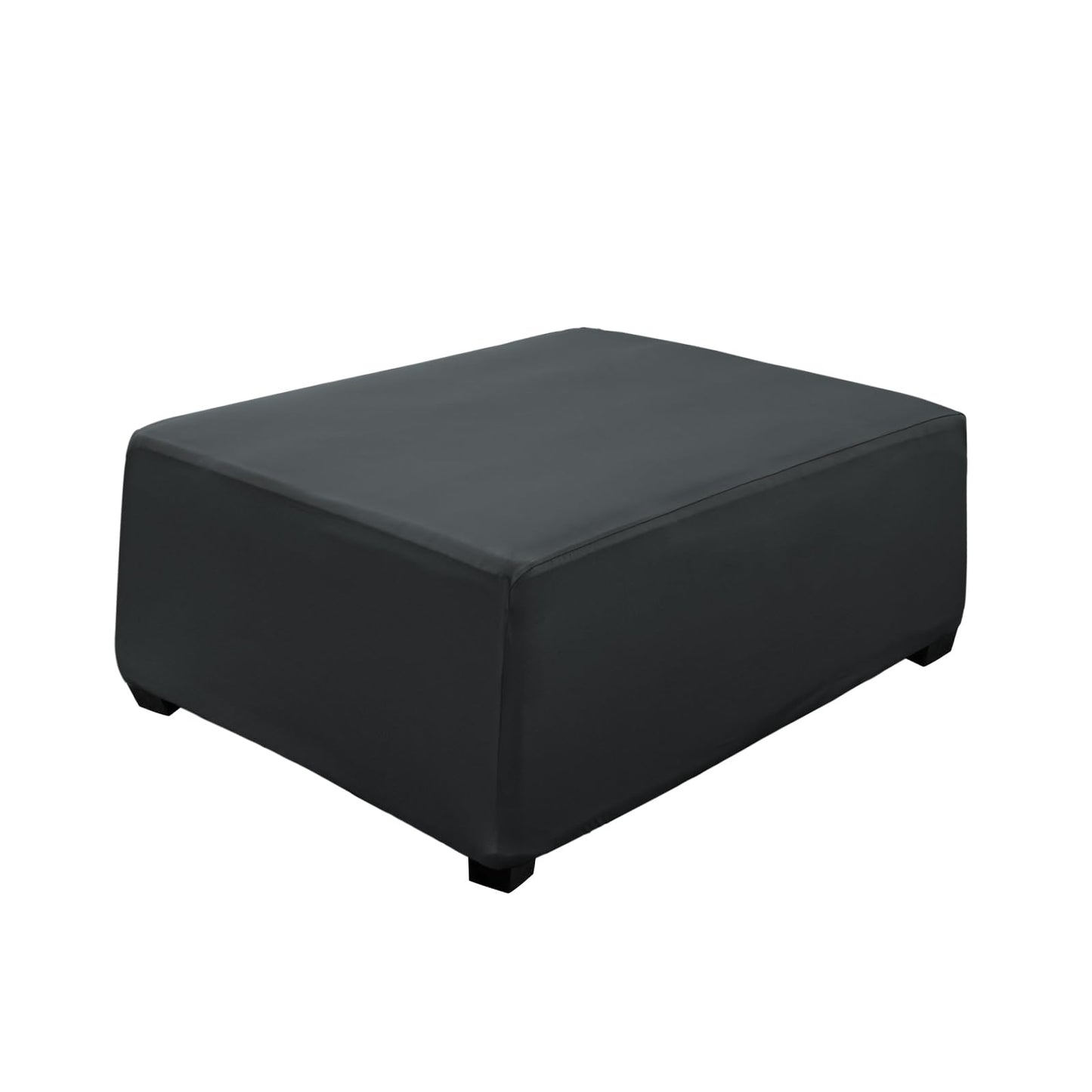 UOIJAY Super Stretch Ottoman Cover- Soft Form Fit Ottoman Cover Rectangular Ottoman Slipcovers for Folding Storage Furniture, Footstool Cover with Nonslip Elastic Bottom (Large, Dark Gray)