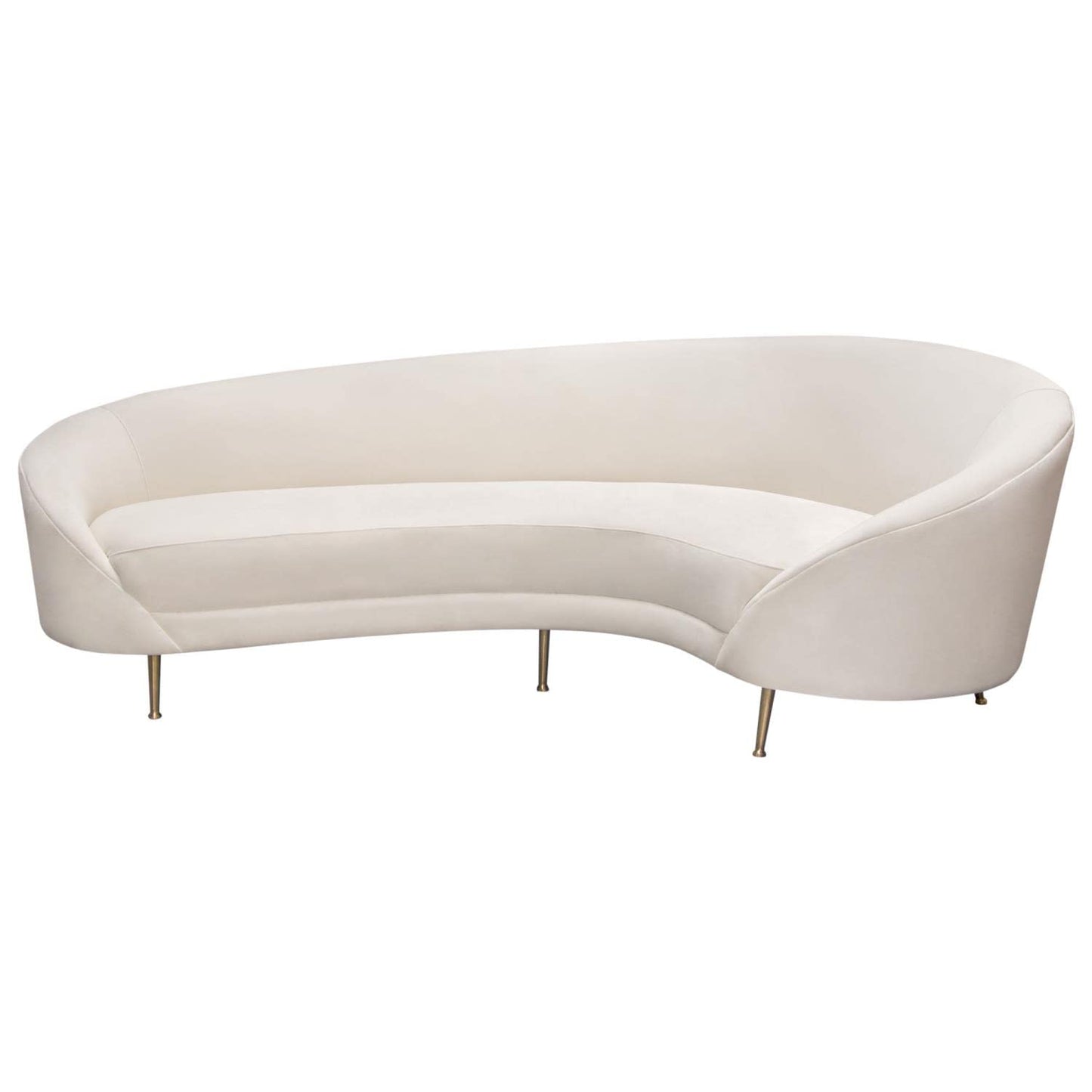 Celine Curved Sofa in Light Cream Velvet