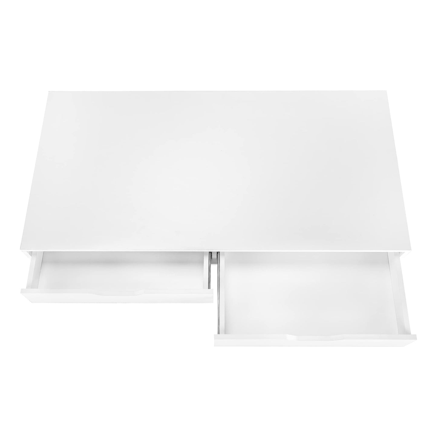 Monarch Specialties I 7554 Computer Desk, Home Office, Laptop, Storage Drawers, 48" L, Work, Metal, Laminate, White, Contemporary, Modern
