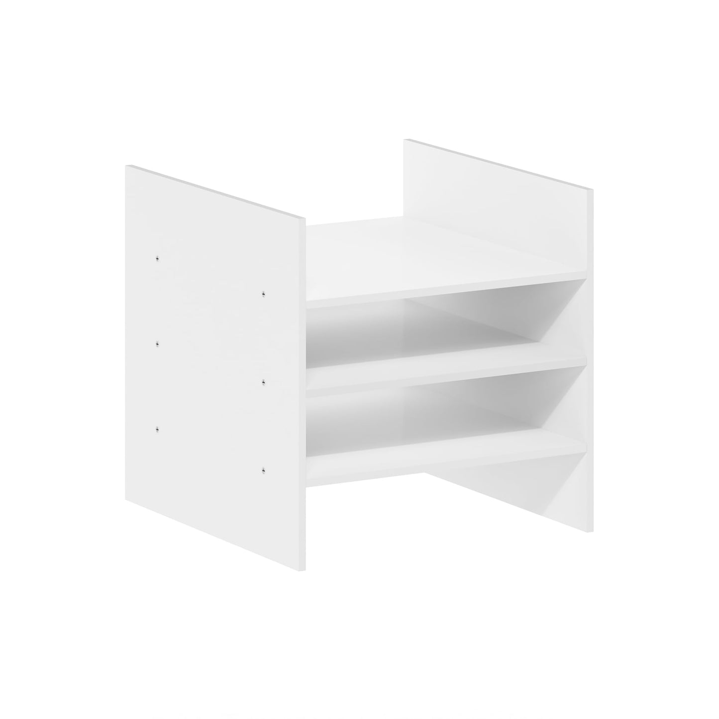 Furinno Cubicle Cube Insert, 3-Shelf Cube Organizer, Fits into Furinno Extra Thick Cubes, for Organizers and Storage, Plain White (Does not fit IKEA Kallax Shelving)